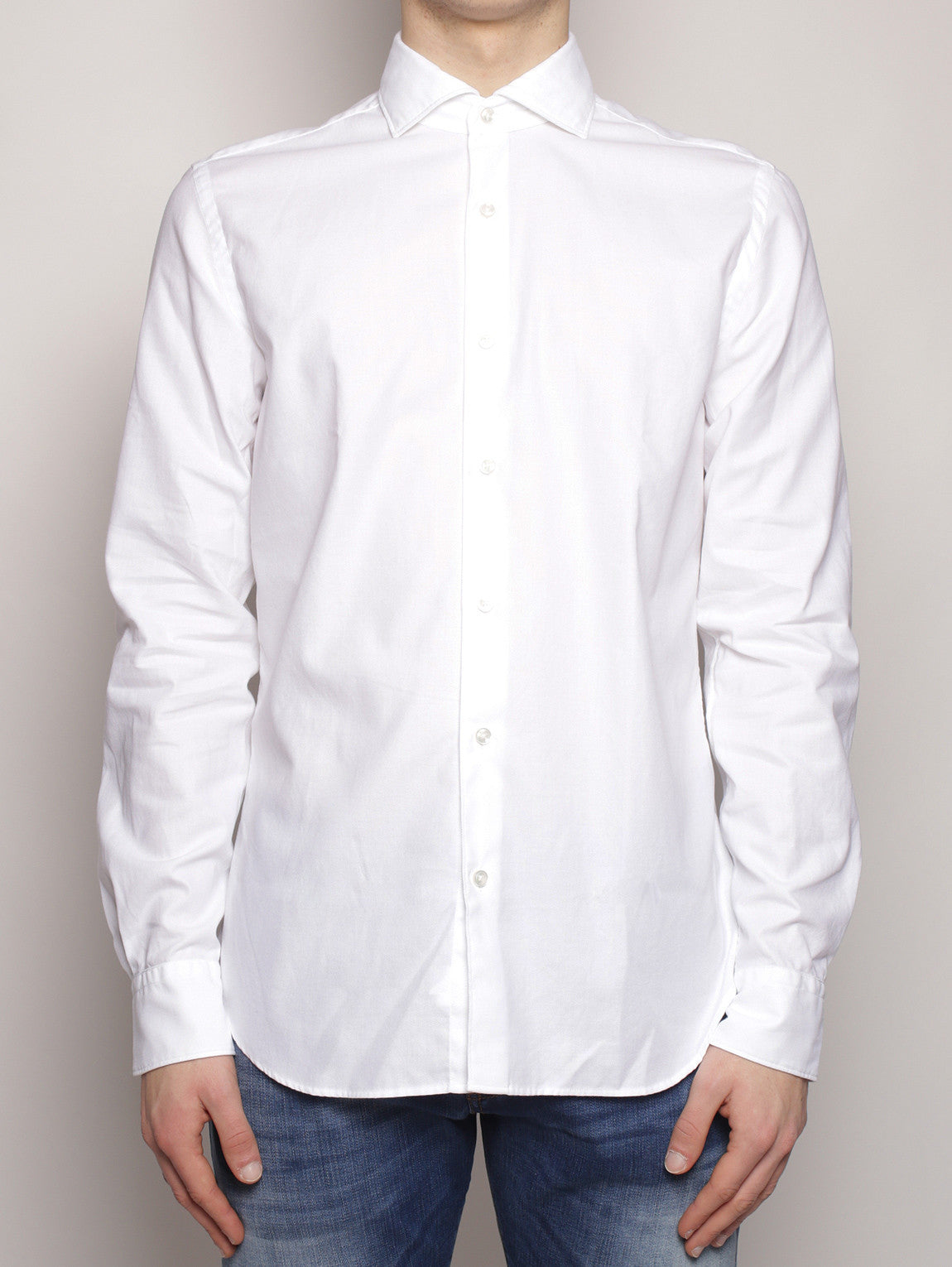 XACUS-Camicia in Cotone Garzato Bianco-TRYME Shop
