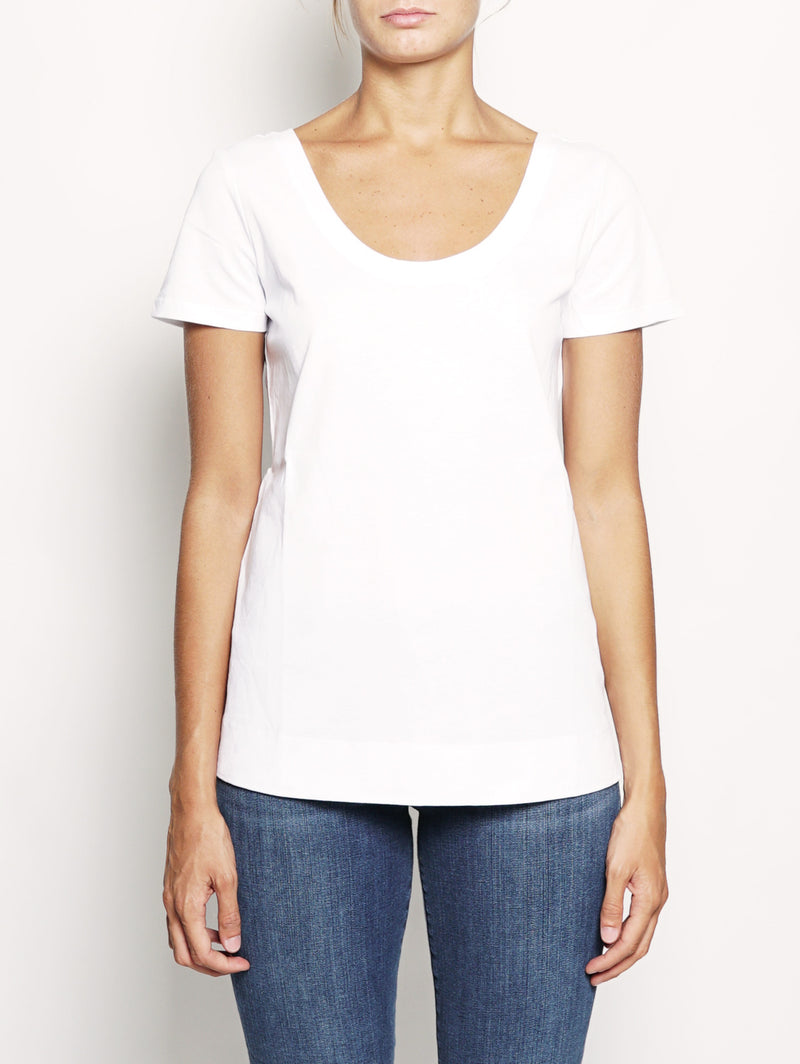 TWIN SET-T-shirt con Scollo Ampio Bianco-TRYME Shop
