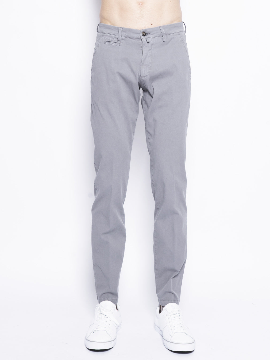 BRIGLIA 1949-Pantalone Chino in Tessuto Elasticizzato Grigio-TRYME Shop