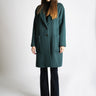 TWIN SET-Cappotto in Panno con Due Bottoni Verde scuro-TRYME Shop