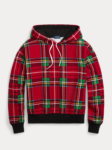 RALPH LAUREN-Felpa Scozzese con Cappuccio Rosso-TRYME Shop