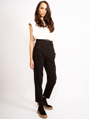 Carrot Broek van Gabardine Donkerbruin