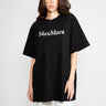 MAX MARA LEISURE-Maxi T-Shirt con Stampa Nero-TRYME Shop