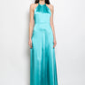 PINKO-Abito Lungo all'Americana in Raso Verde-TRYME Shop