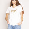 PINKO-T-shirt con maxi Logo in strass Bianco/Topazio-TRYME Shop