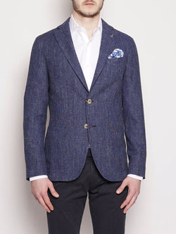 PAOLONI-Giacca in Tweed Blu royal-TRYME Shop