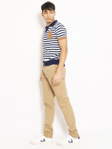 Pantalon chino cinq poches beige