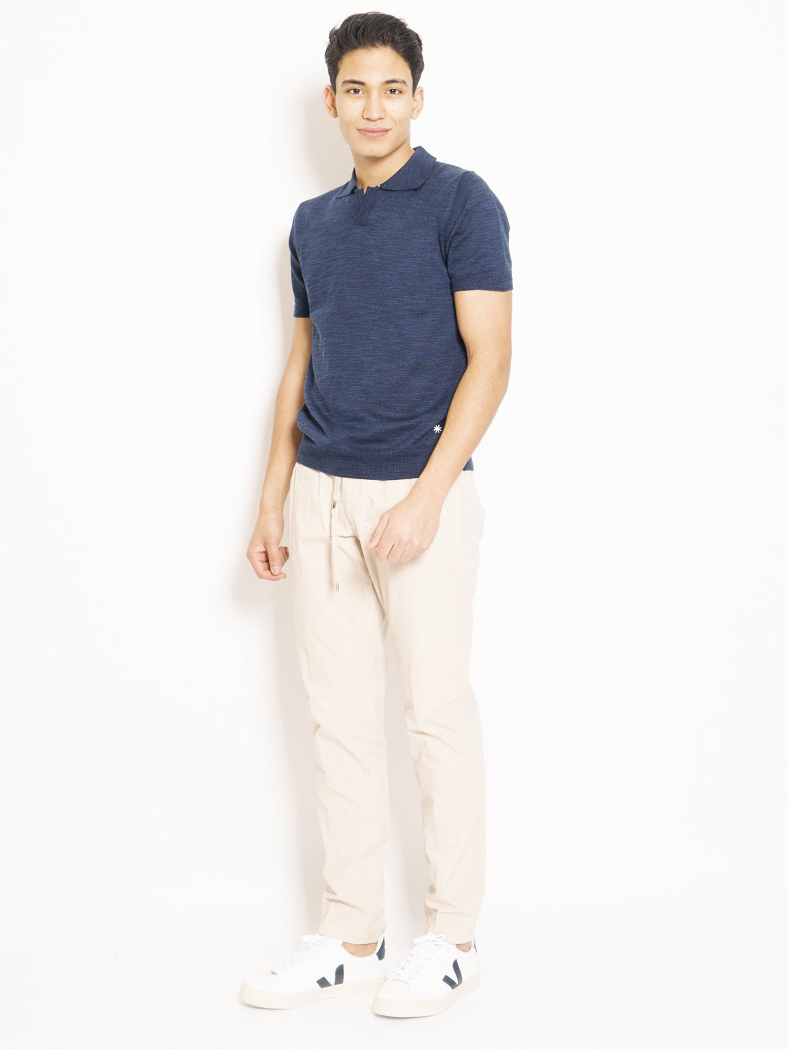 Trousers With Beige Drawstring