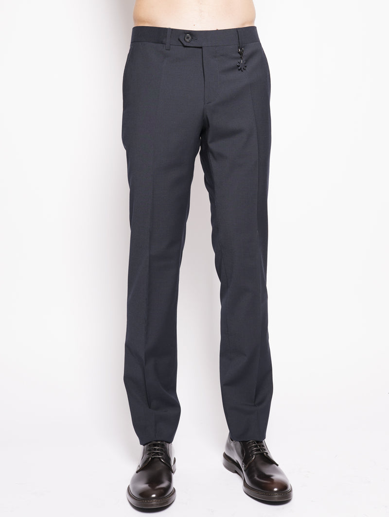 MANUEL RITZ-Pantalone in misto lana Blu-TRYME Shop