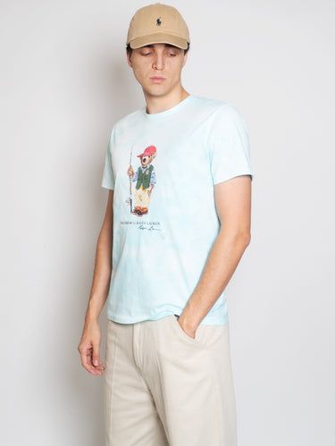 Tie-Dye-T-Shirt mit blauem Polo Bear