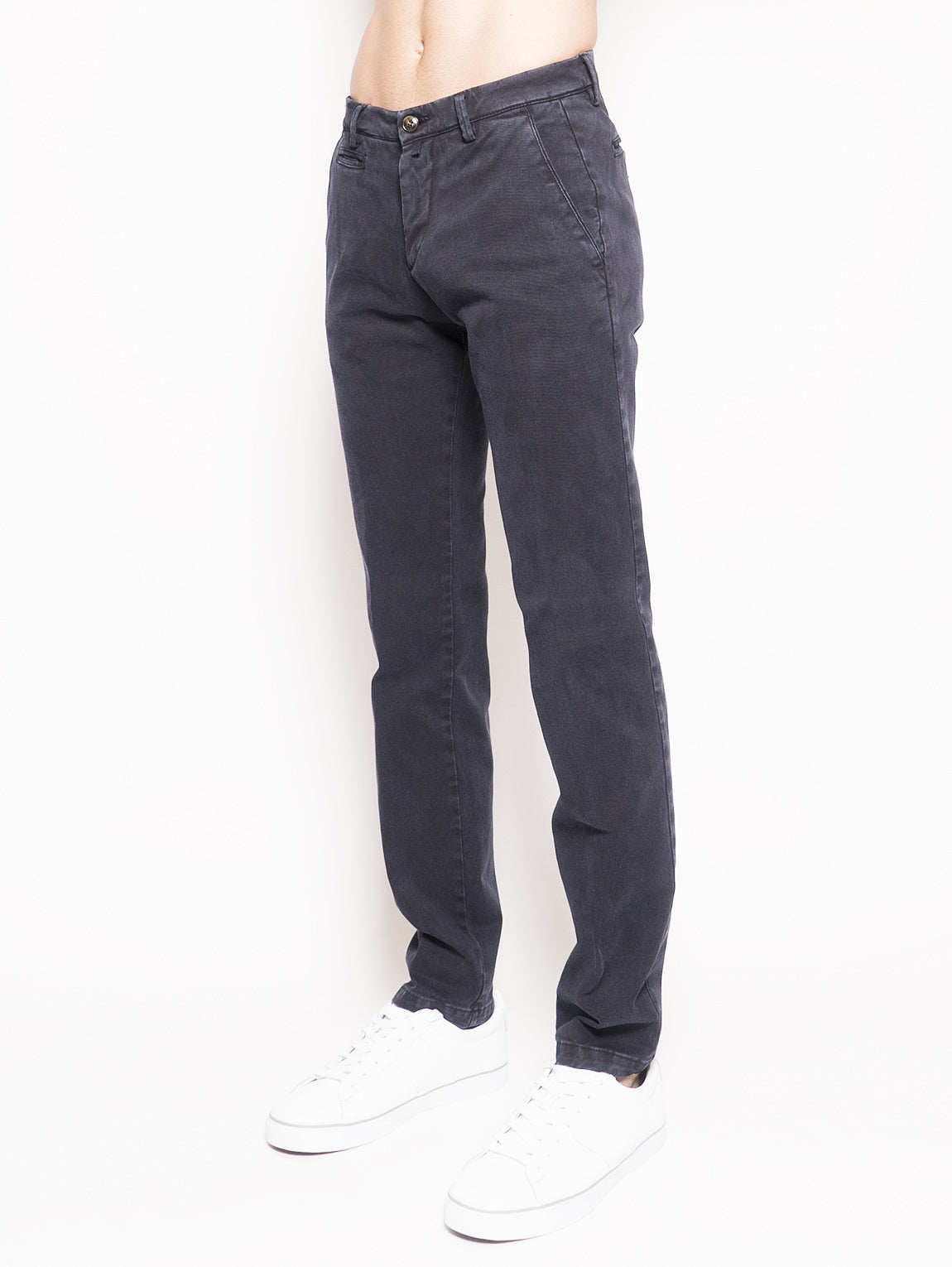 Blue Ribbed Cotton Trousers