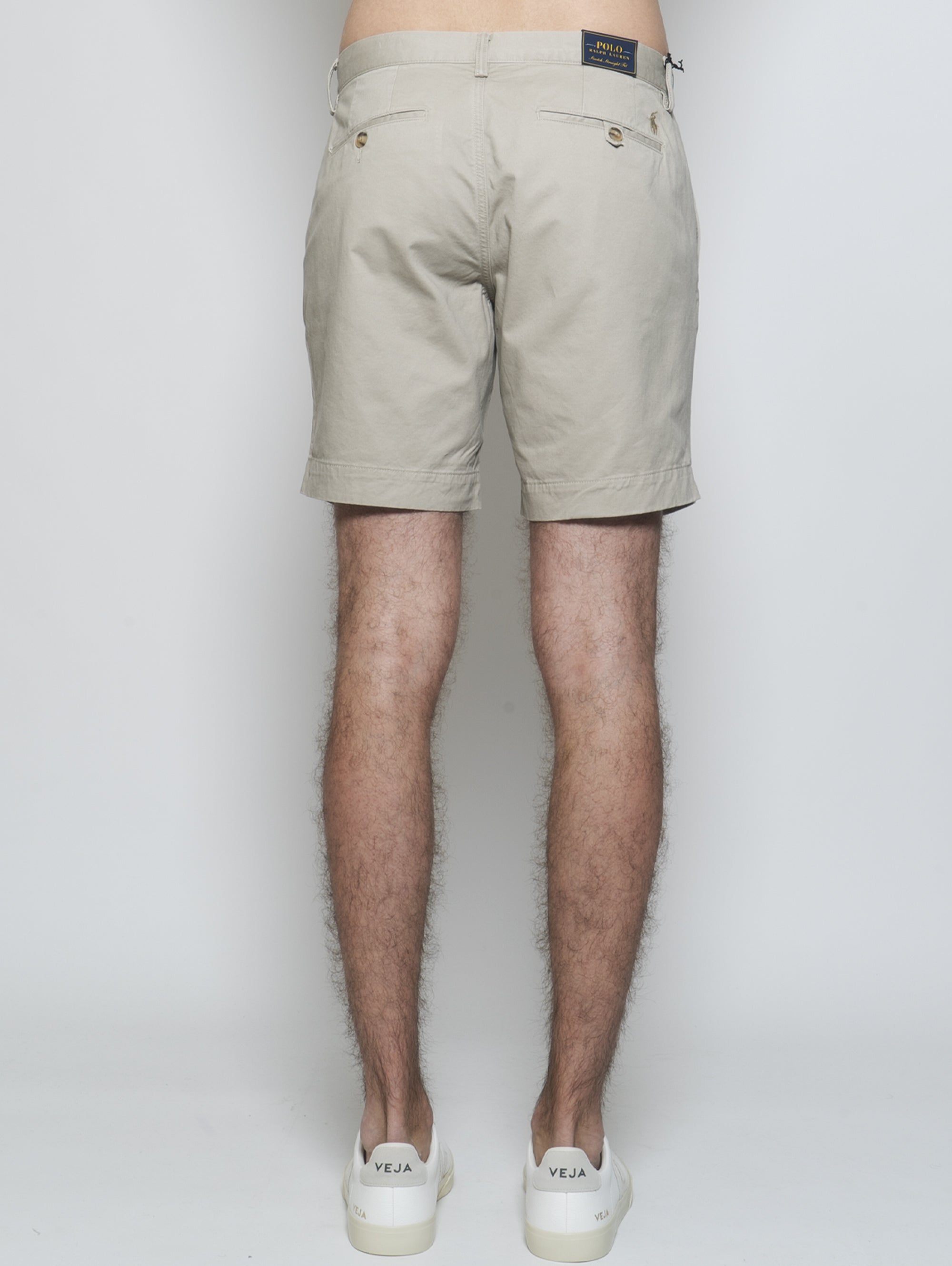 Shorts in Cotone Straight-Fit Khaki