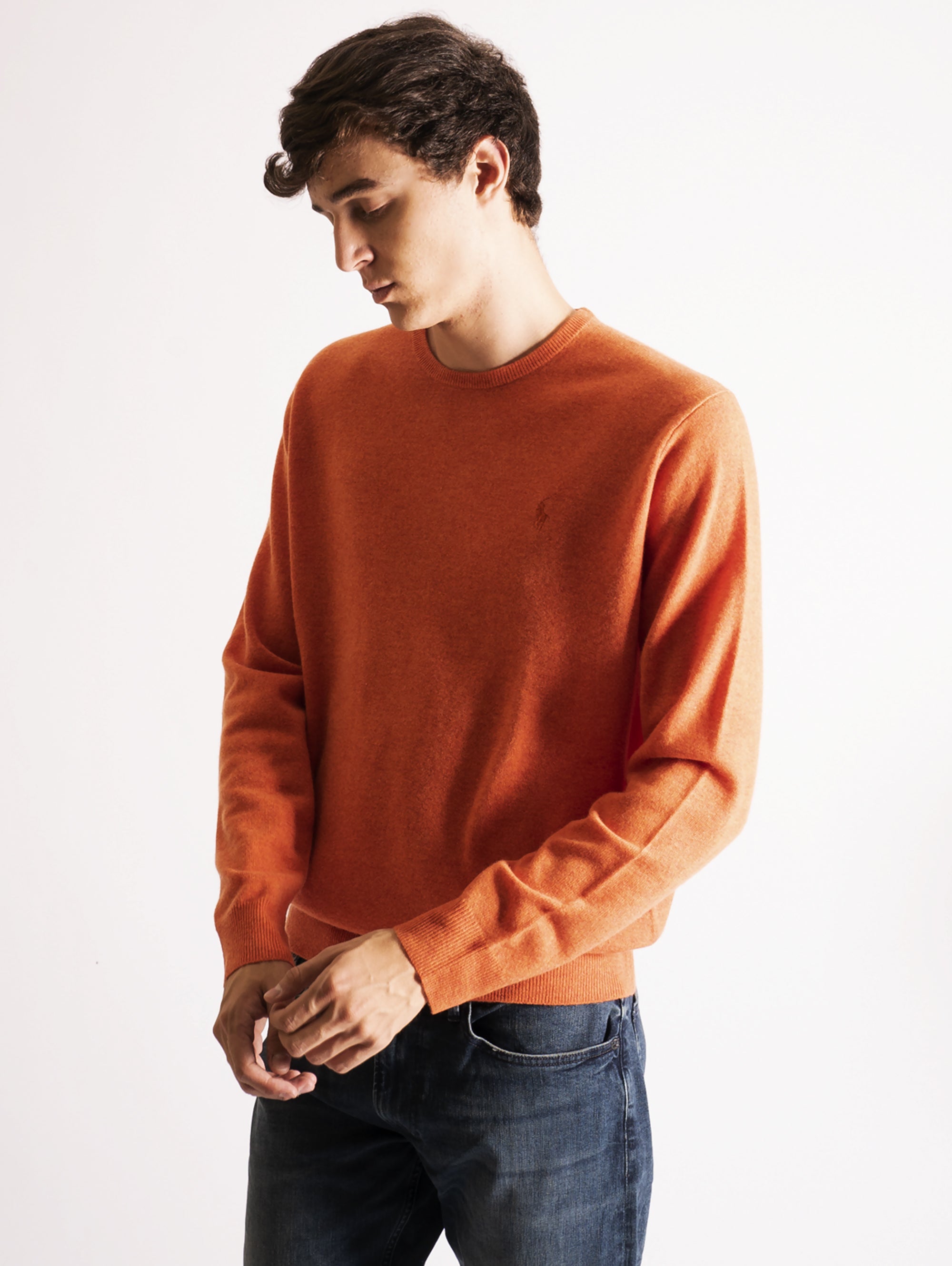 Orange Wool Crewneck Sweater
