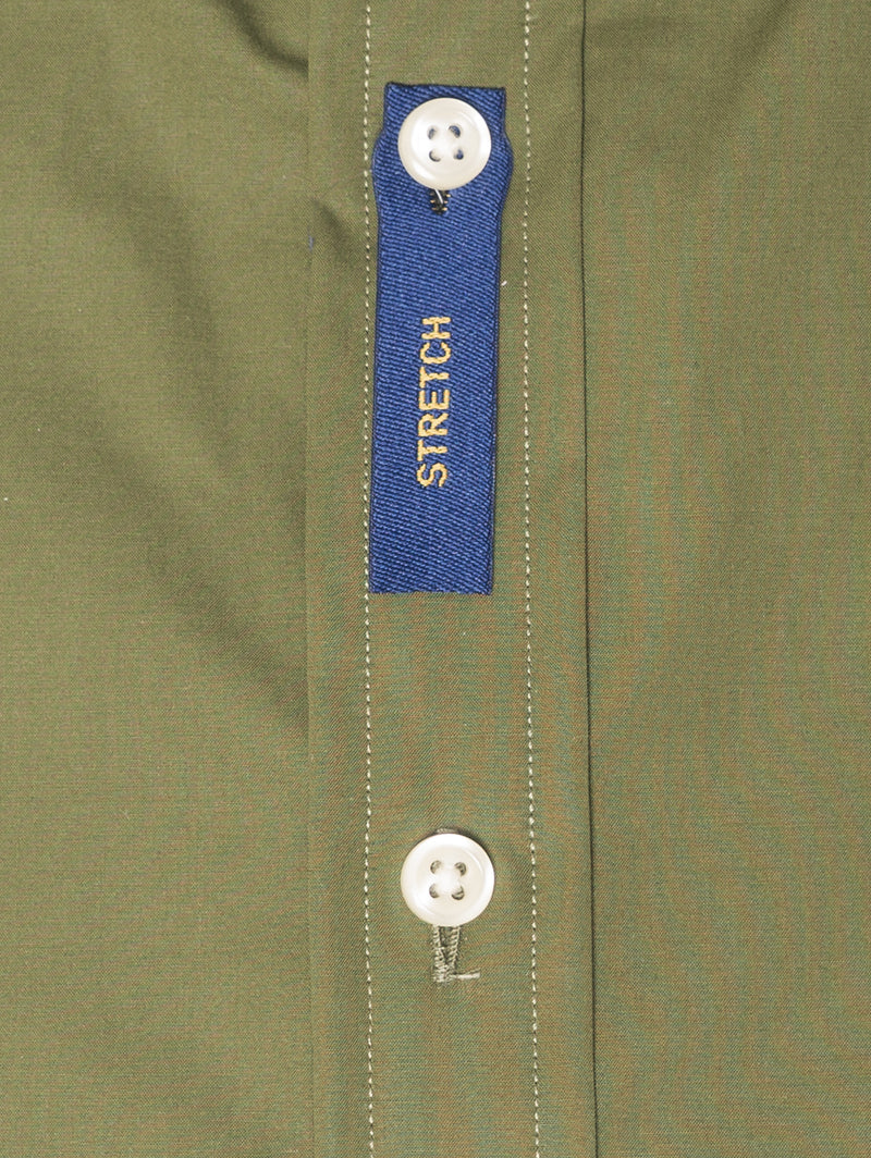 Camicia Slim Fit in Cotone Stretch Verde
