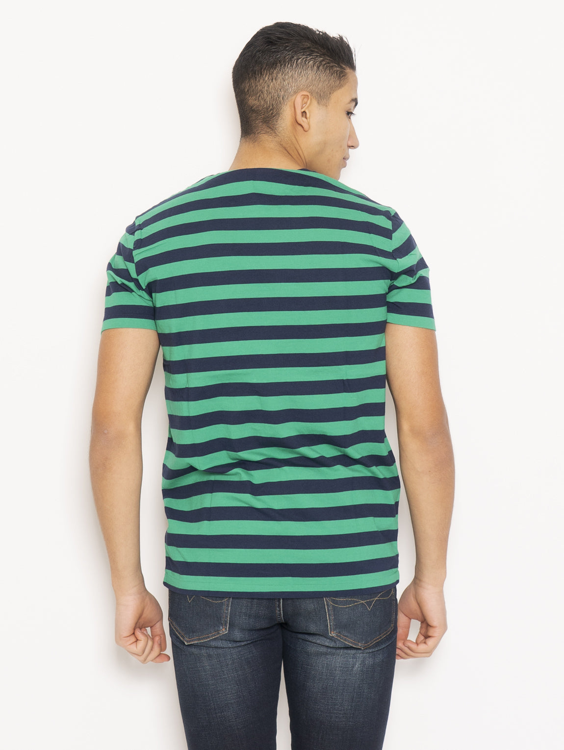 Multicolor Custom Slim Fit Striped T-shirt