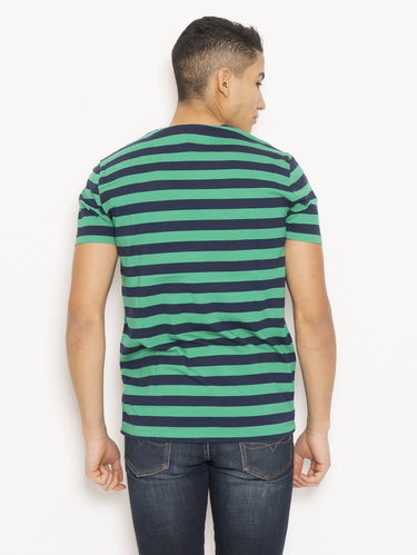 Gestreiftes Custom Slim Fit T-Shirt Mehrfarbig