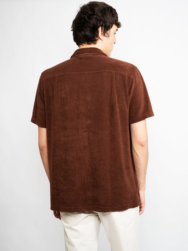 Camicia Maniche Corte in Spugna Marrone