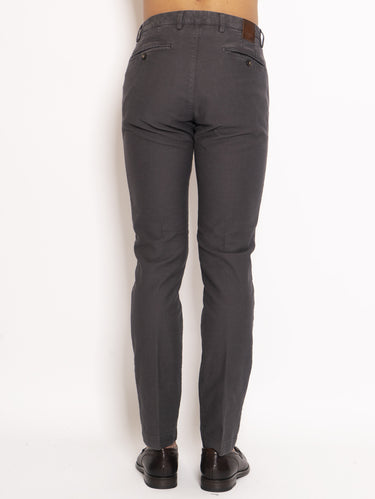 Gray Cotton Gabardine Chino Pants