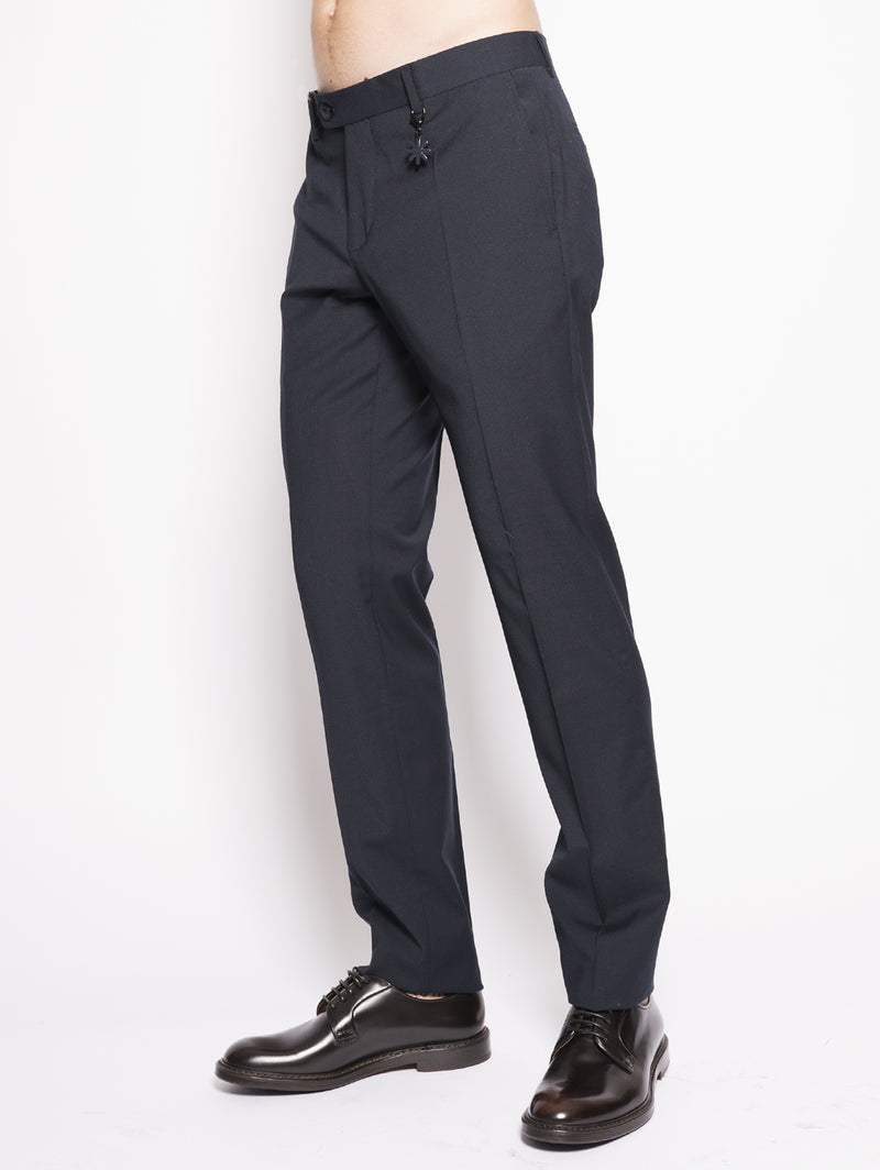 Pantalone in misto lana Blu-Pantaloni-MANUEL RITZ-TRYME Shop