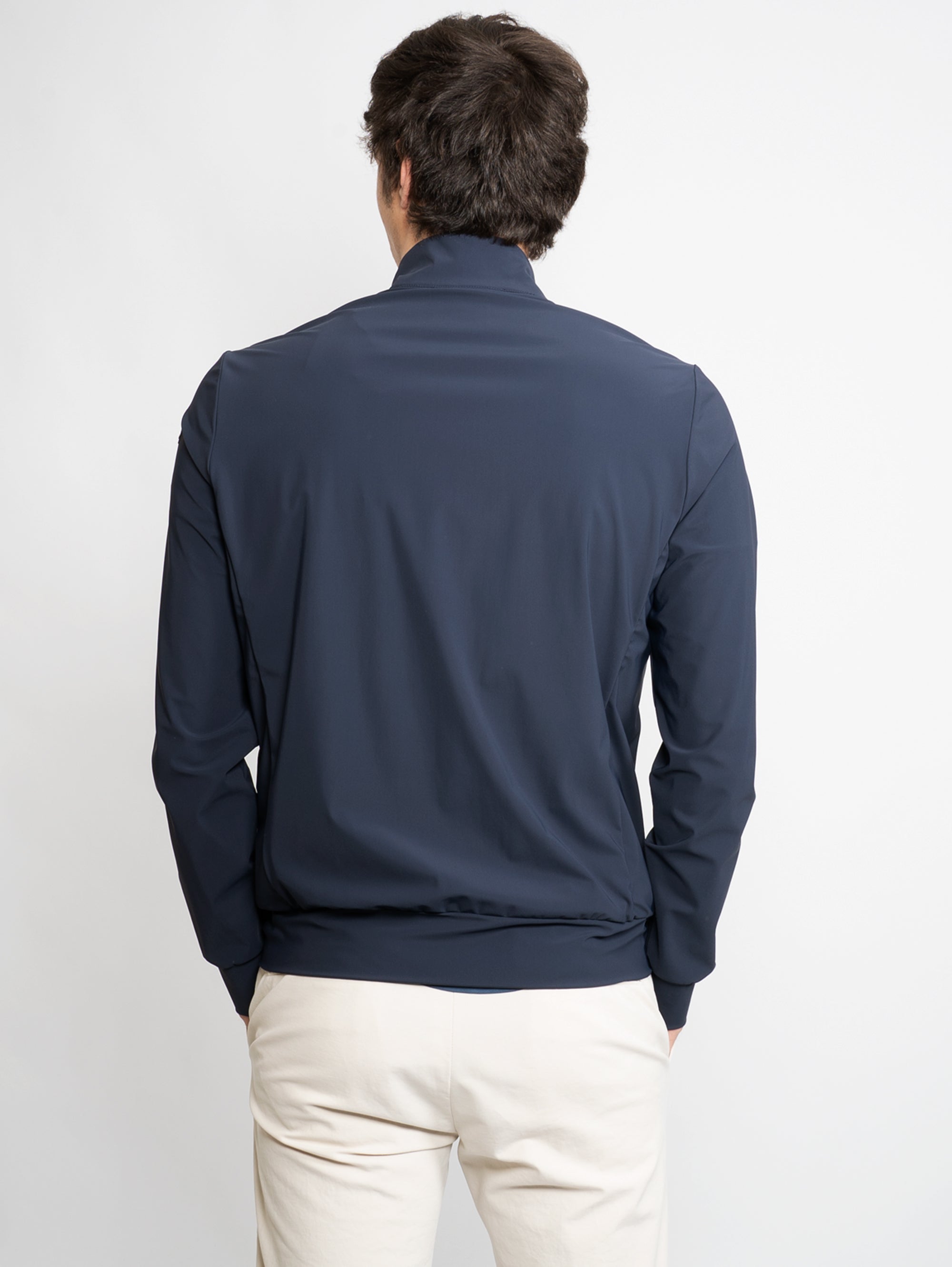 Lycra-Sweatshirt mit blauem Reißverschluss