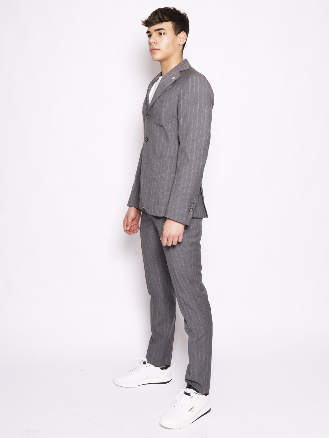 Gray pinstripe cloud suit