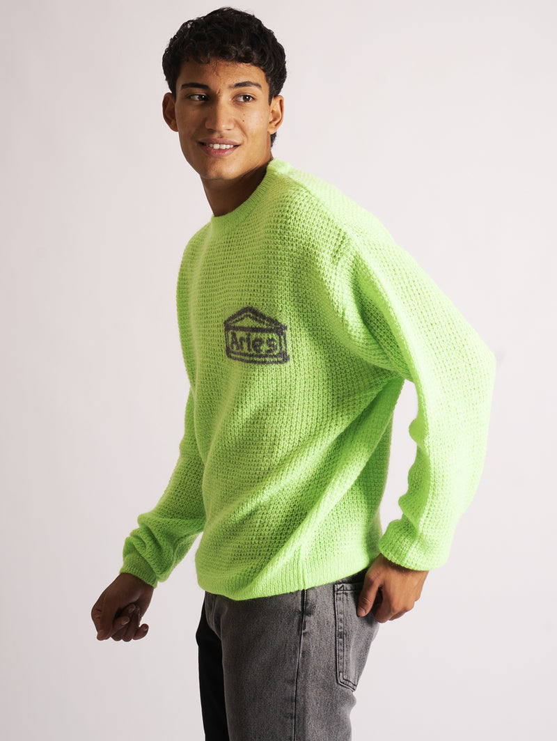ARIES - Green Fluo Crewneck Sweater – TRYME Shop