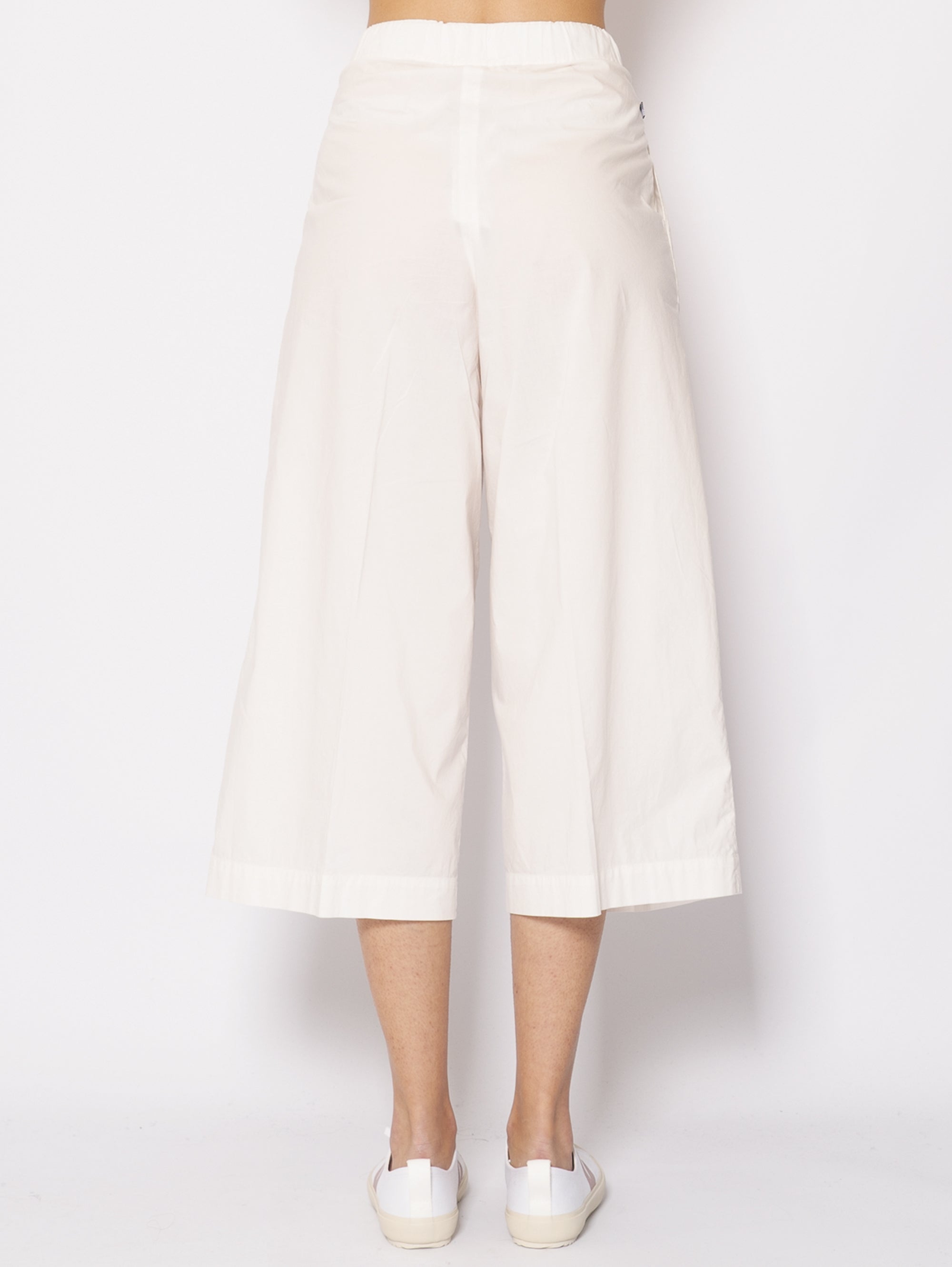 Pantaloni Larghi in Popeline Bianco