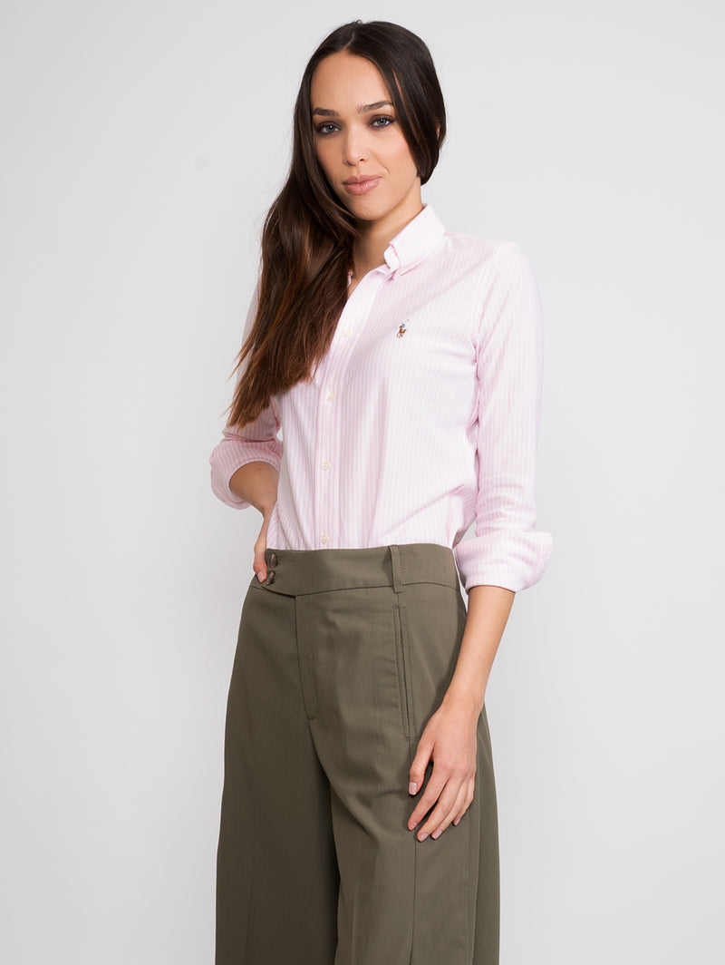 Camicia Knit Oxford Bianco/Rosa