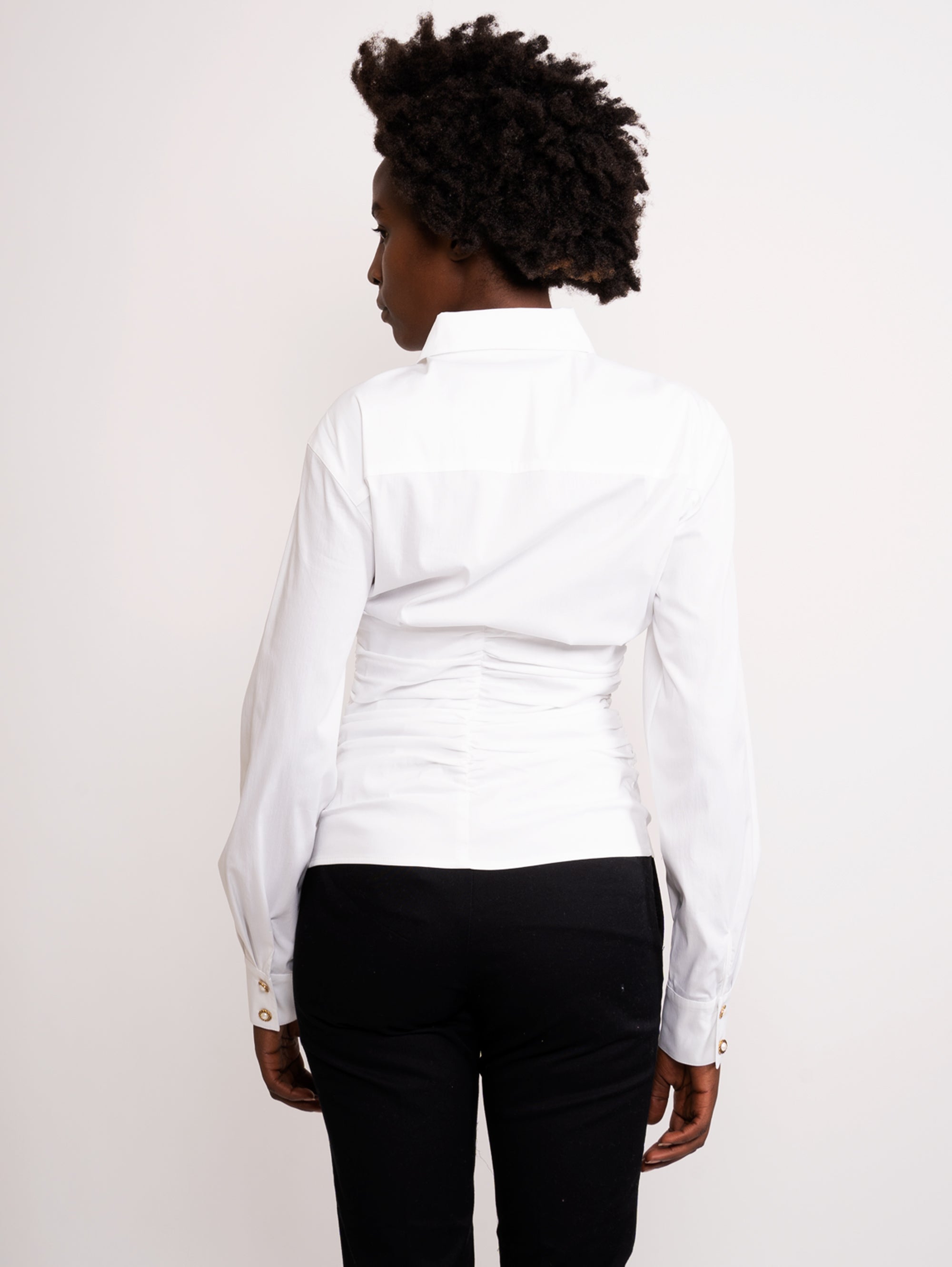 White Fitted Poplin Shirt