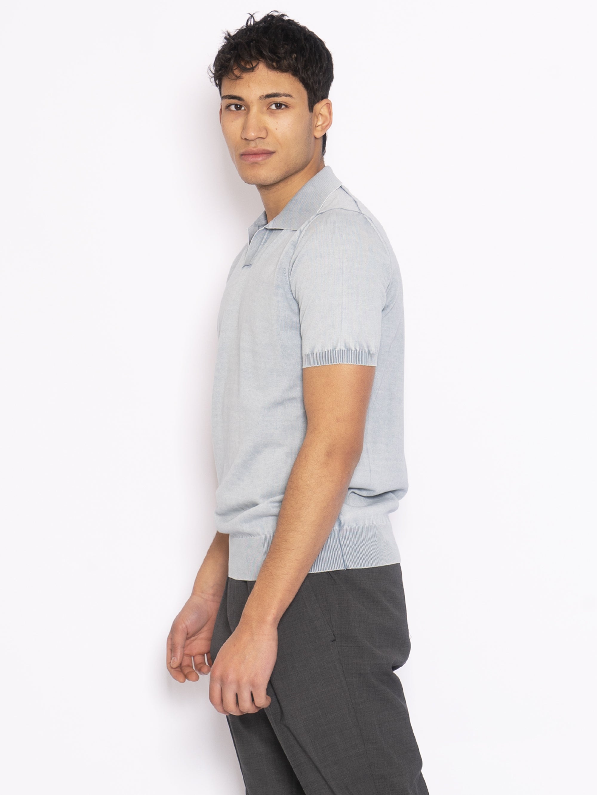 Steam Washed Cotton Polo Shirt