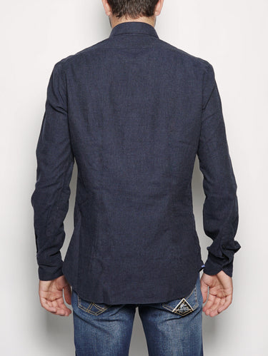 Camicia in flanella di cotone 722ML 91133 Blu-Camicie-XACUS-TRYME Shop