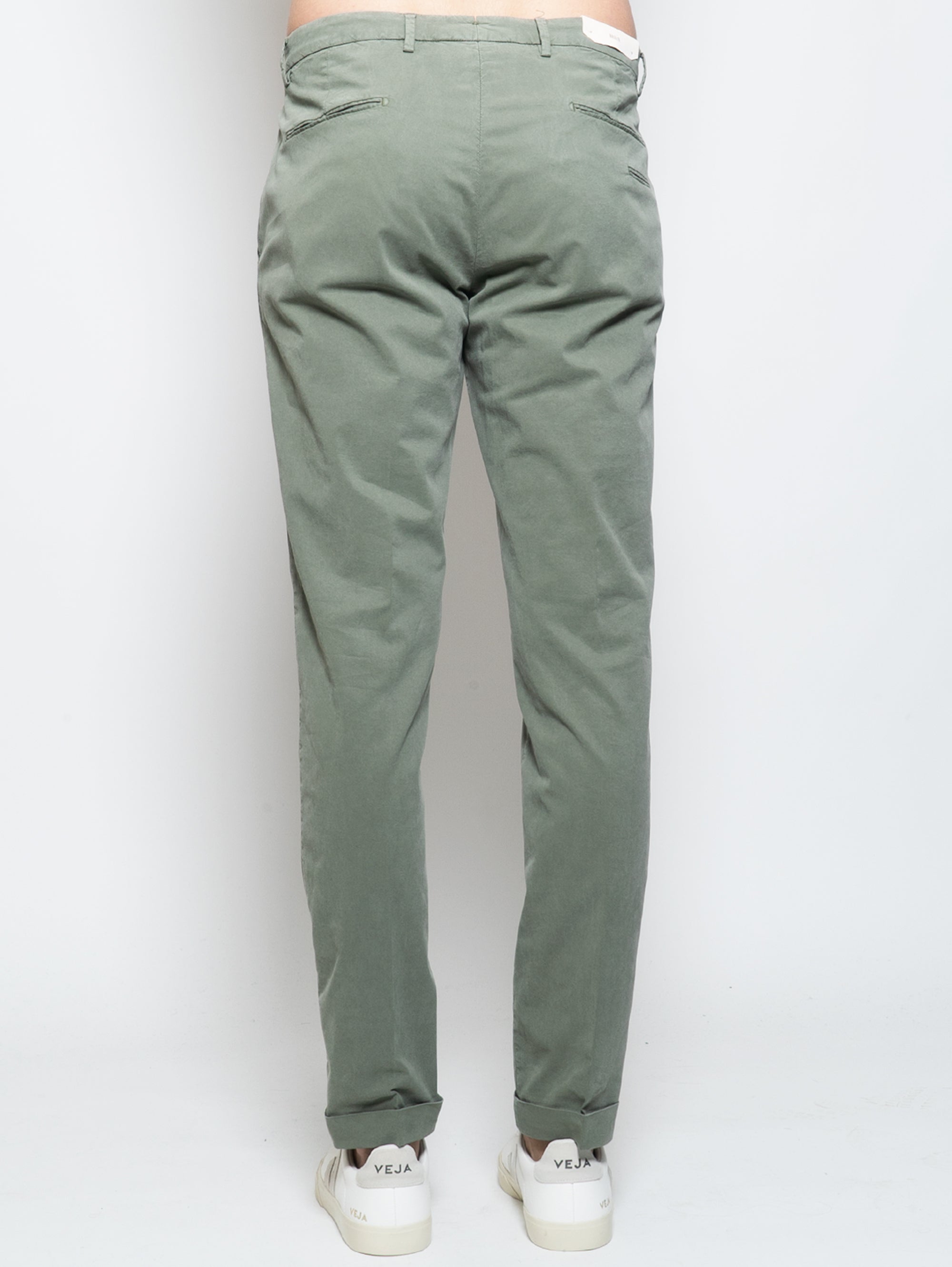 Pantaloni Ventre Piatto in Slim Fit Verde