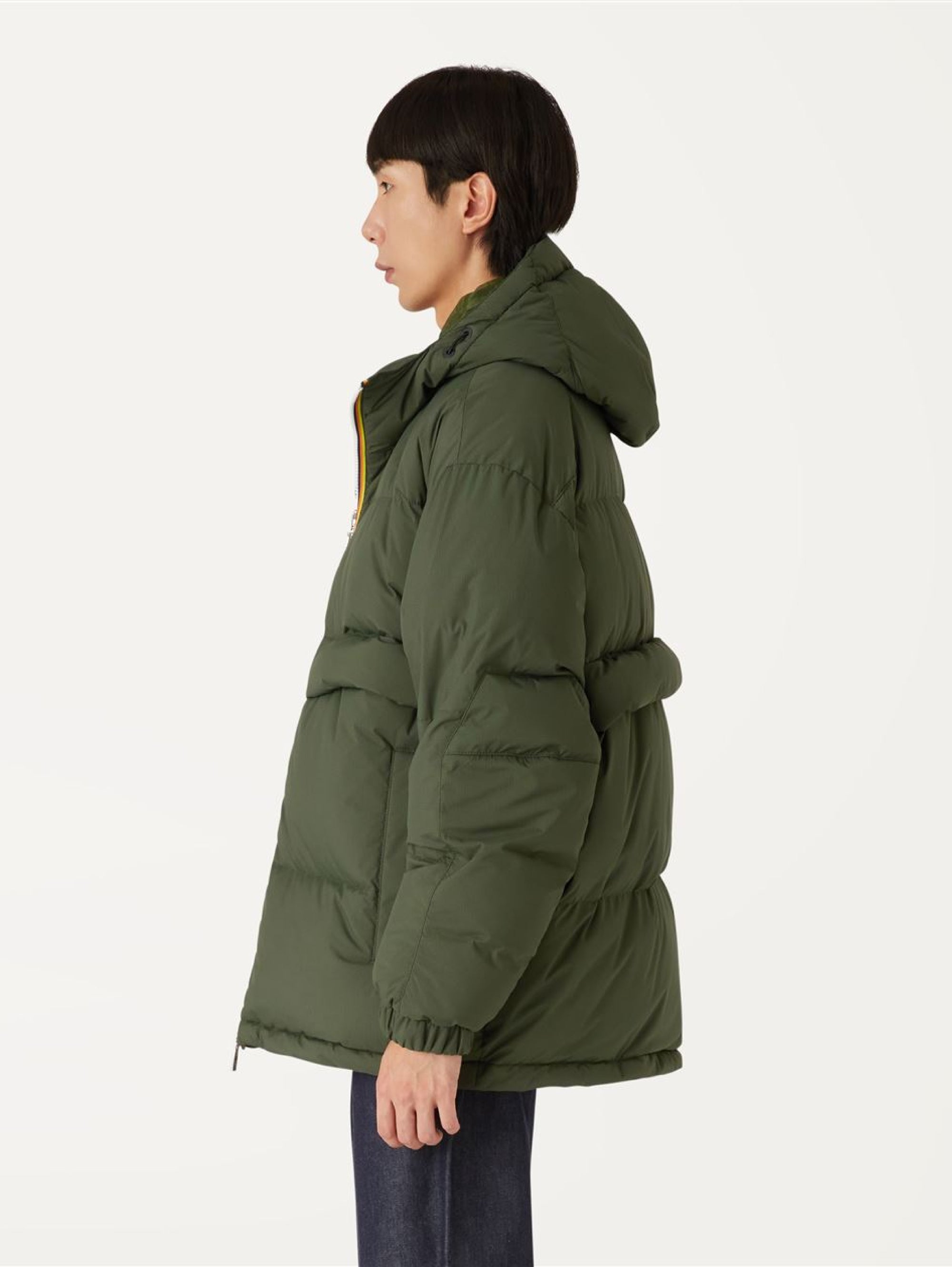 Recycled Nylon Jacket with Green Hood