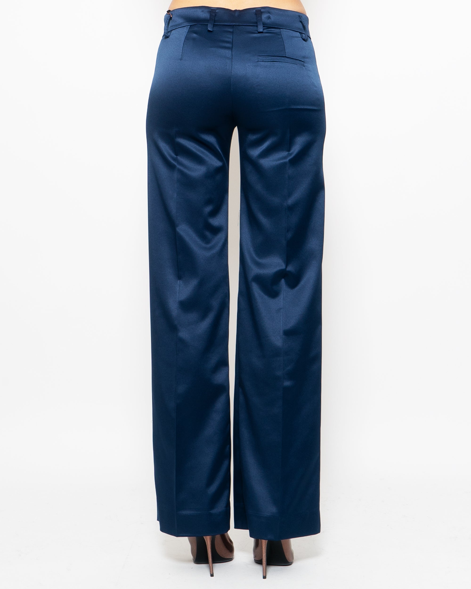 Pantaloni in Raso Elasticizzato Blu