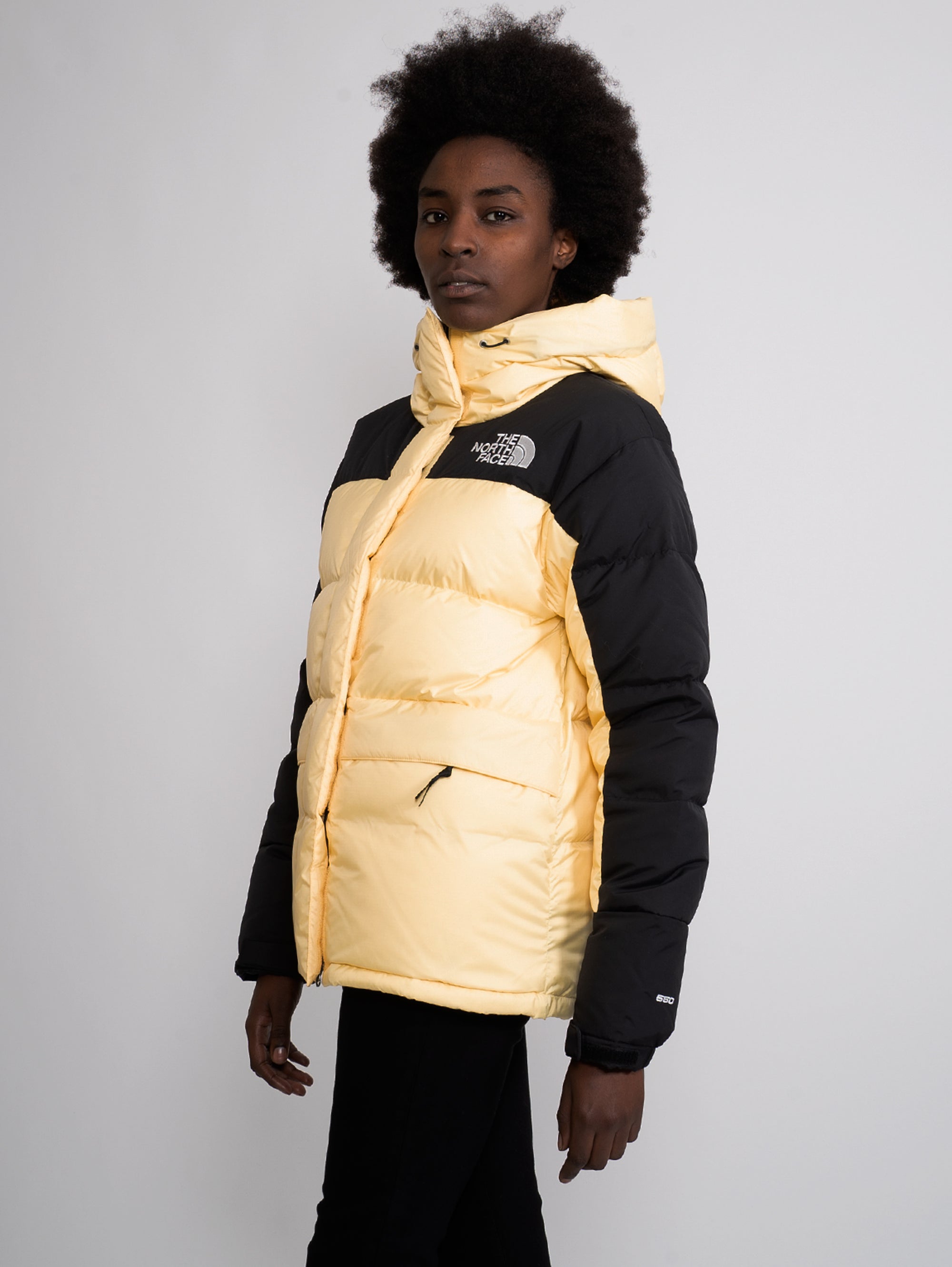 Oversize Down Jacket with Yellow / Black Hood