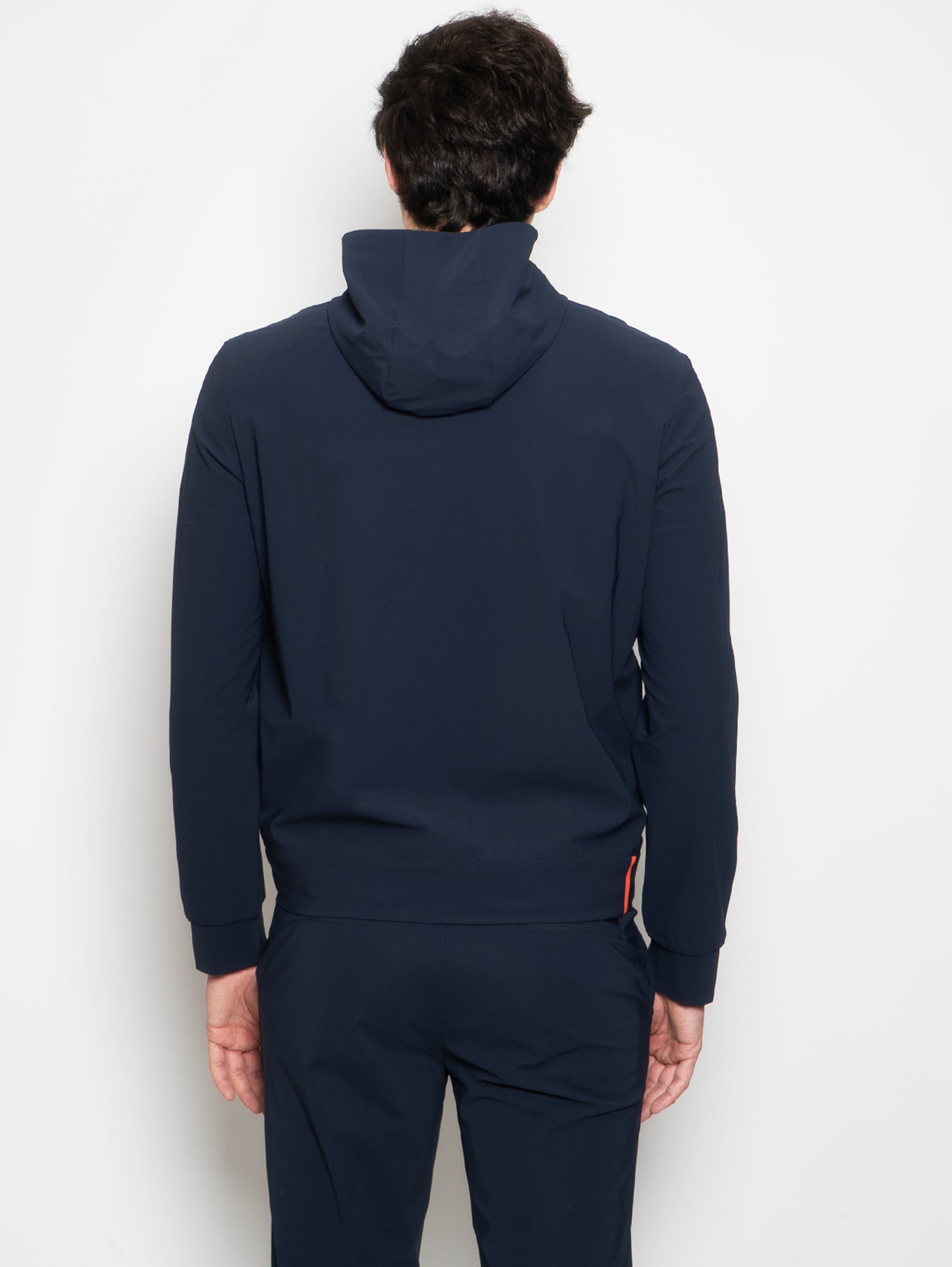 Lycra Sweatshirt with Zip and Blue Hood
