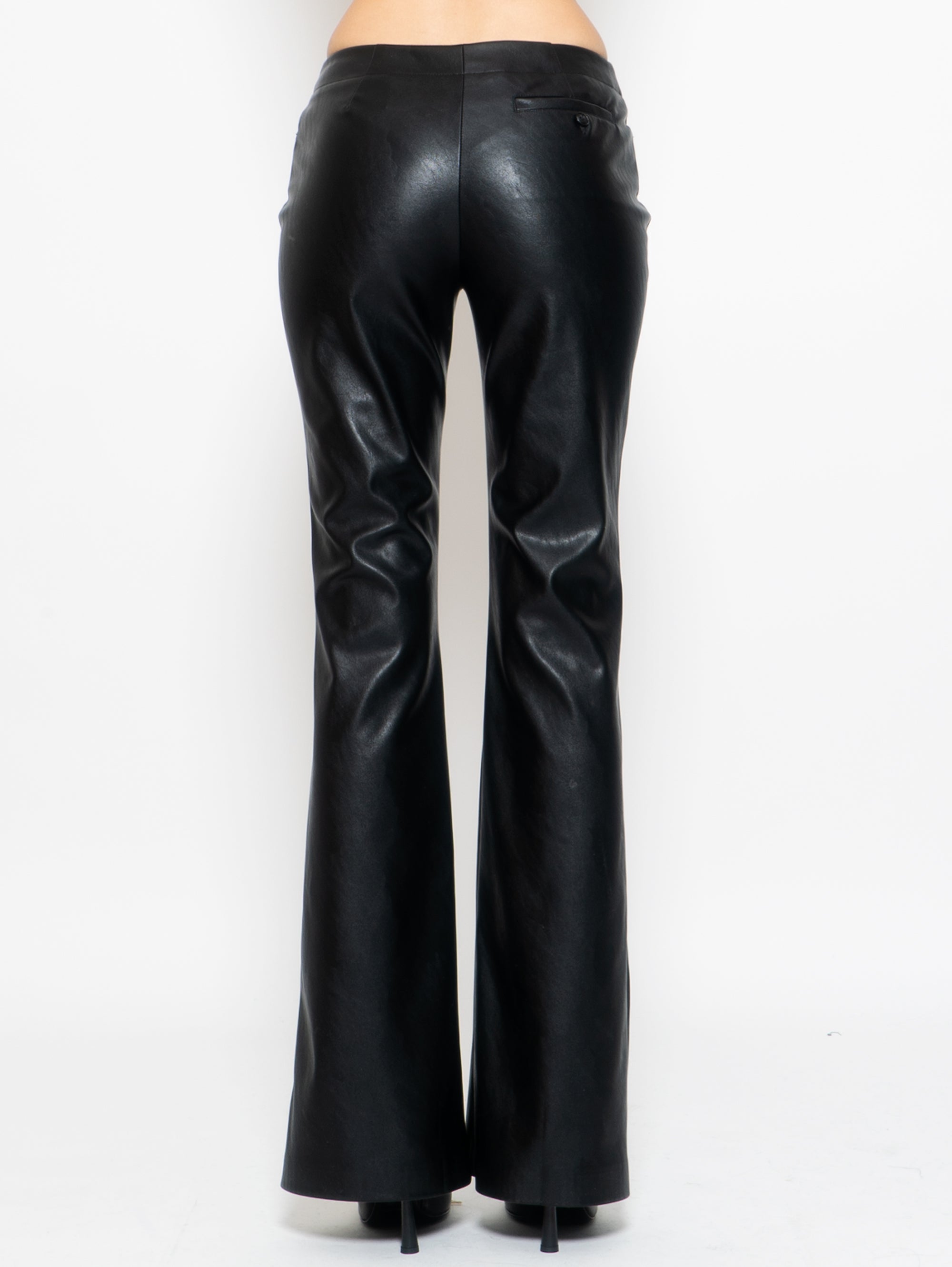 Black Imitation Leather Pants