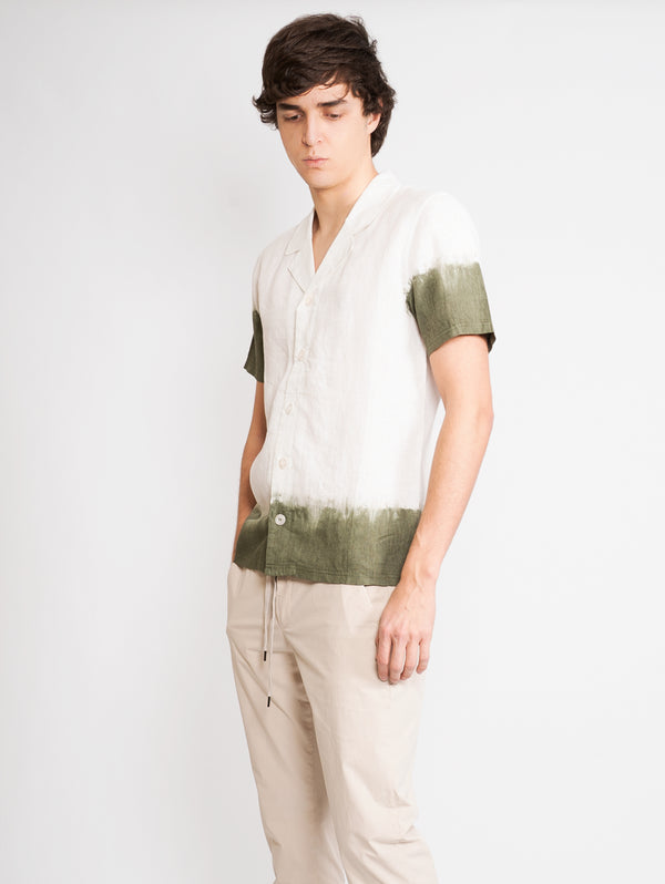 Weiß / grünes Tie-Dye-Shirt