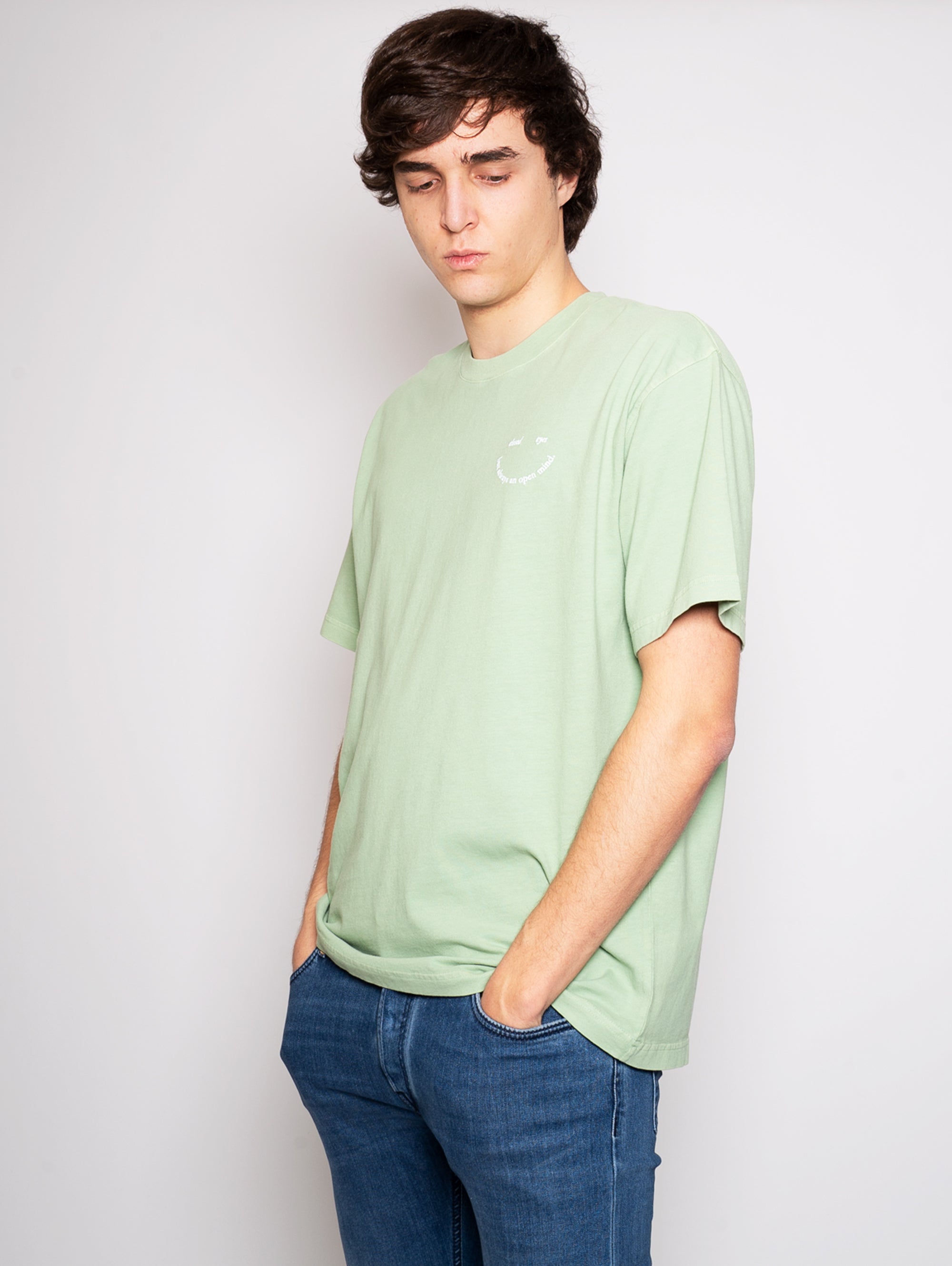 T-shirt with Green Embroidery