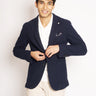MANUEL RITZ-Giacca Effetto Boucle Blu-TRYME Shop