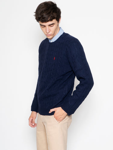 Maglia a Trecce Blu