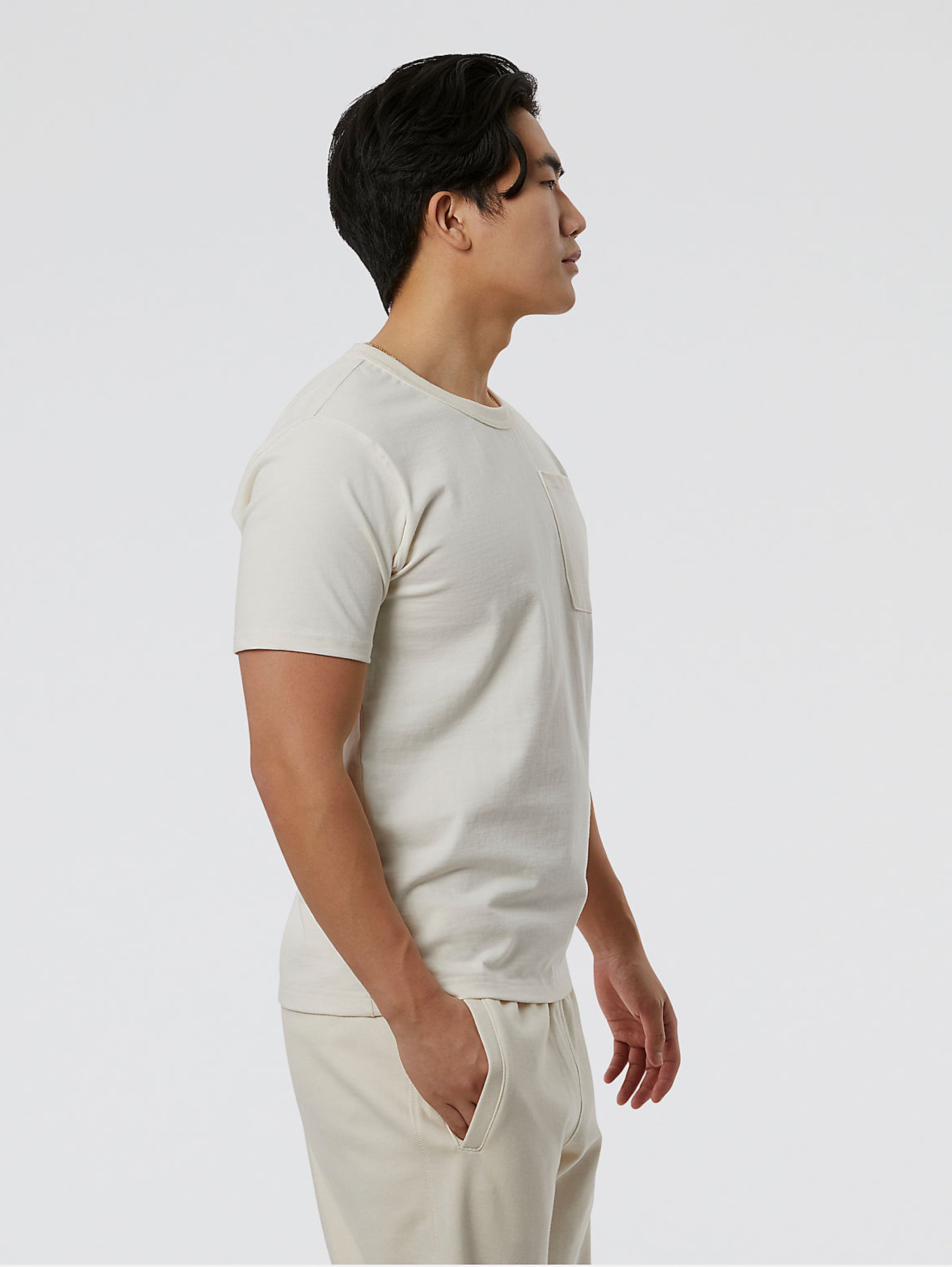 T-shirt with Pocket and Cream Logo