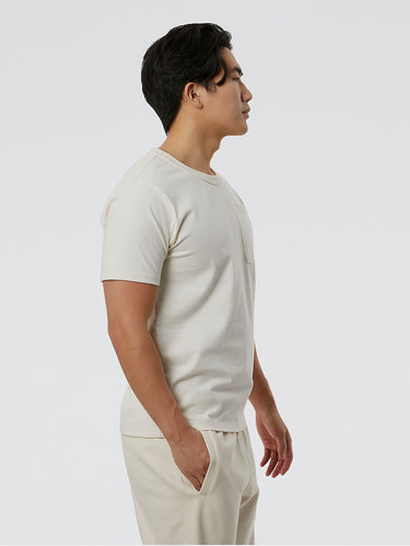 T-shirt met Zakje en Logo Crème
