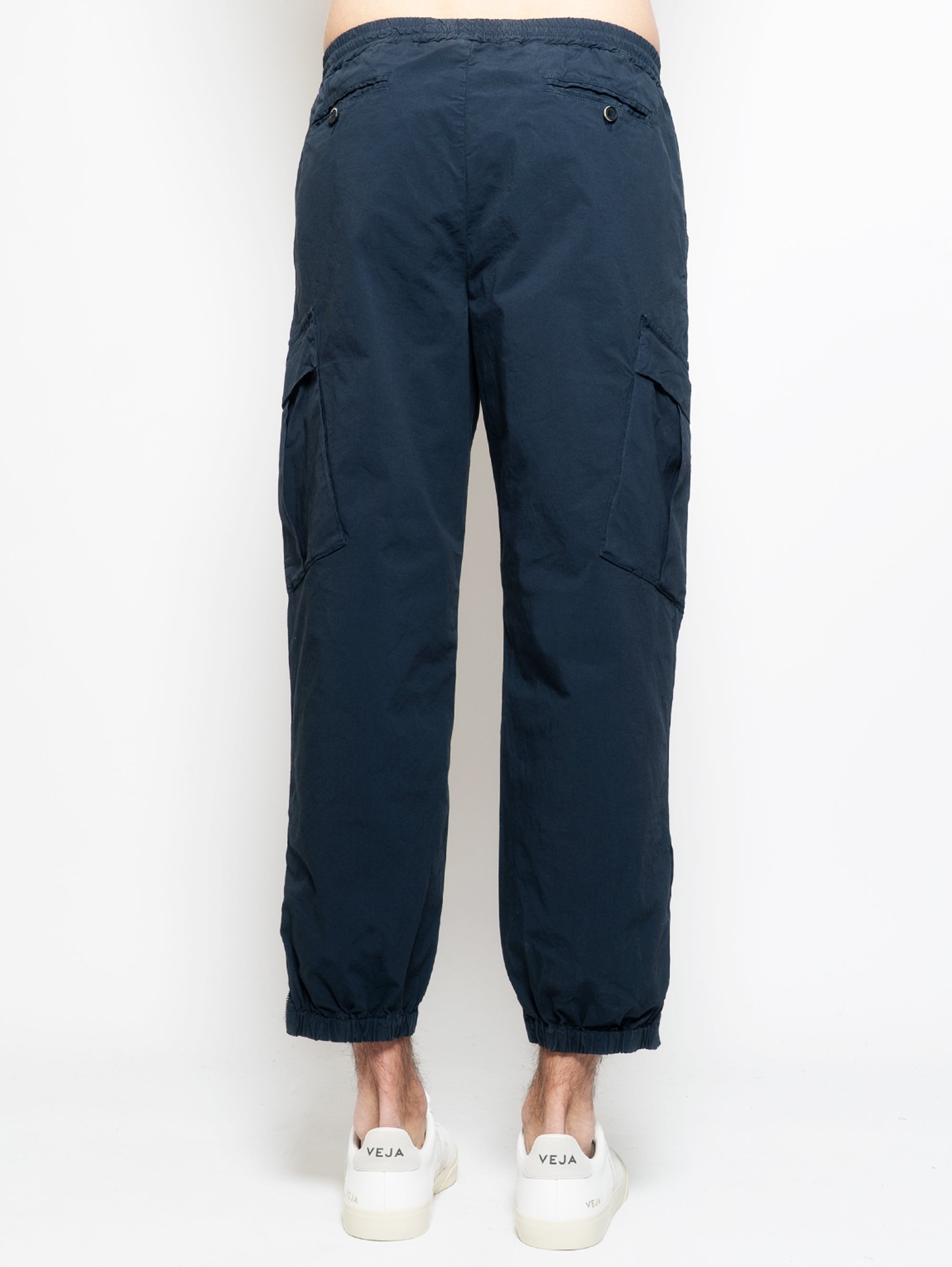 Pantaloni Cargo con Elastico Blu