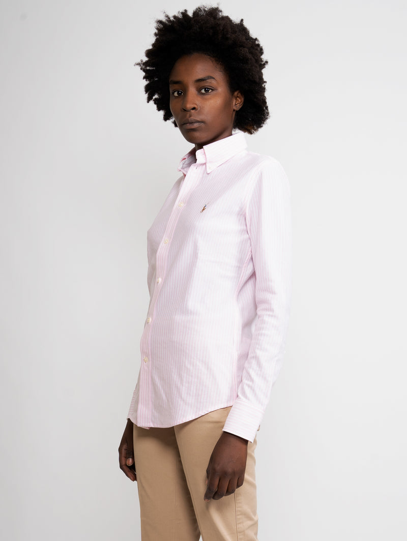 Camicia Knit Oxford Bianco/Rosa