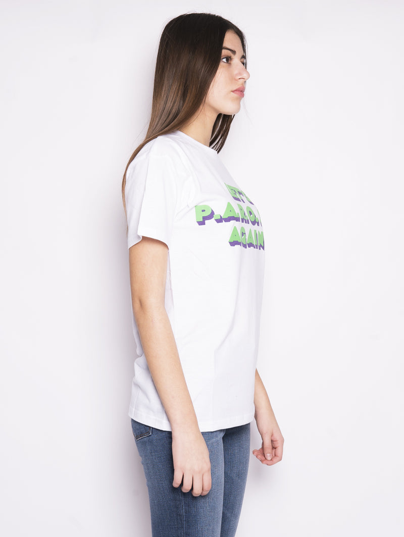 Coagain D110022X - T-shirt con stampa Coagain Bianco / Verde-Blusa-P.A.R.O.S.H.-TRYME Shop