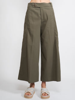 CLOSED-Pantaloni Cropped Verde-TRYME Shop