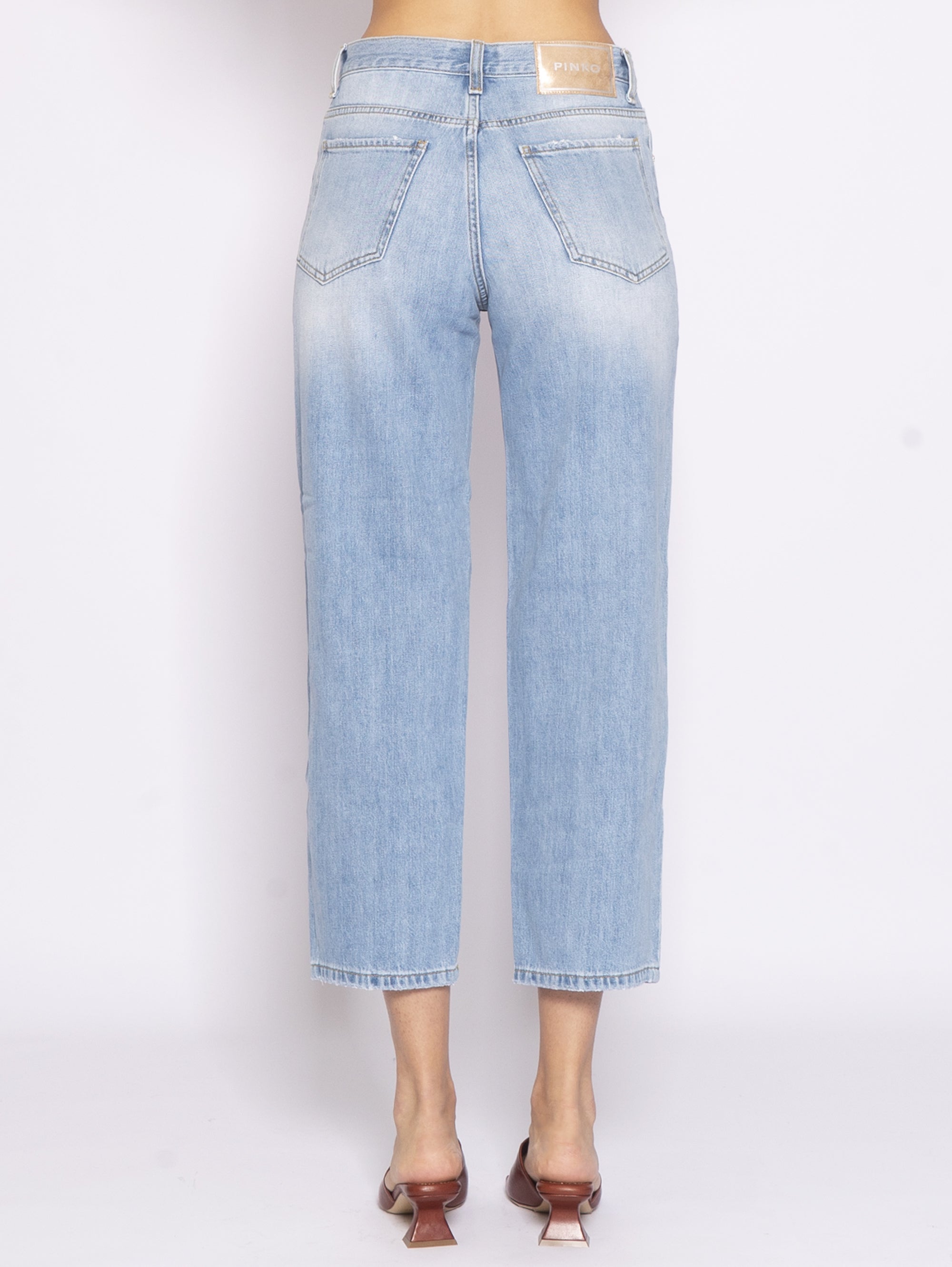 Mom Fit Jeans with Rips - Denim Light Blue