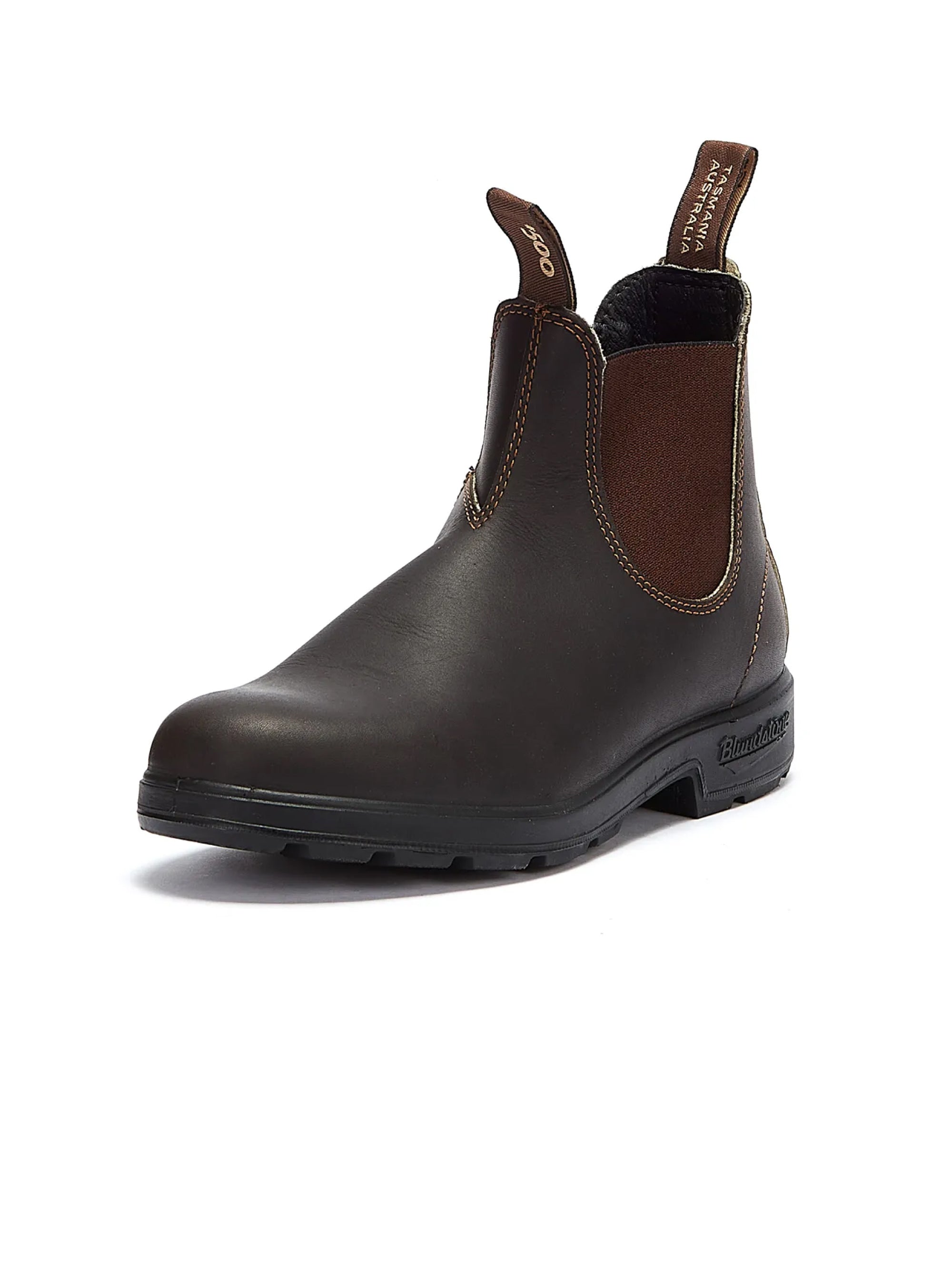 Dark Brown Leather Chelsea Boots with Elastics