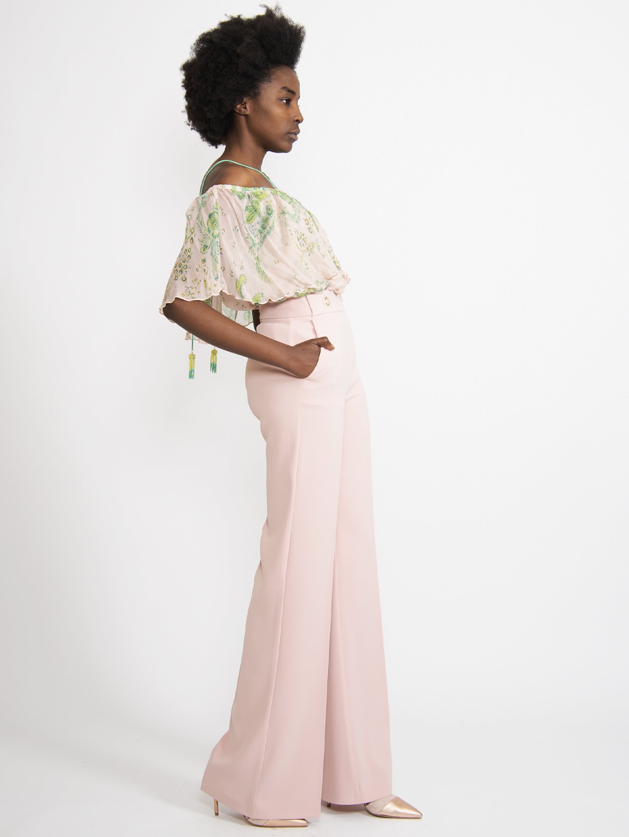 Pink Flare Trousers